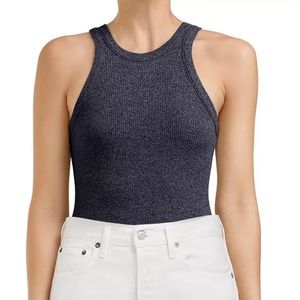 AGOLDE Bailey Ribbed Tank Navy XS